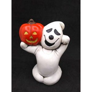 Vtg. Hobbyist ghost carrying jack o lantern pumpkin 6" figure
